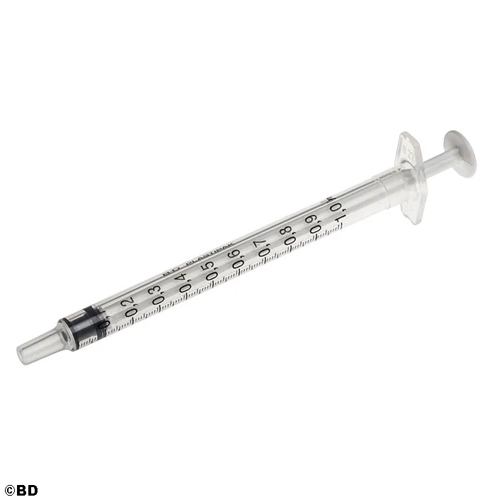 BD, Becton Dickinson GmbH BD Plastipak Tuberkulinspritze 1 ml ohne Kanüle (120 Stück) 303172