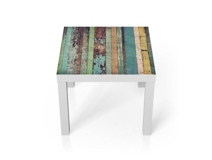 DEQORI Couchtisch 'Bunte Bretter', Glas Beistelltisch Glastisch modern