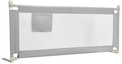 Costway 76.8 Inch Baby Bed Rail with Double Safety Child Lock-Gray