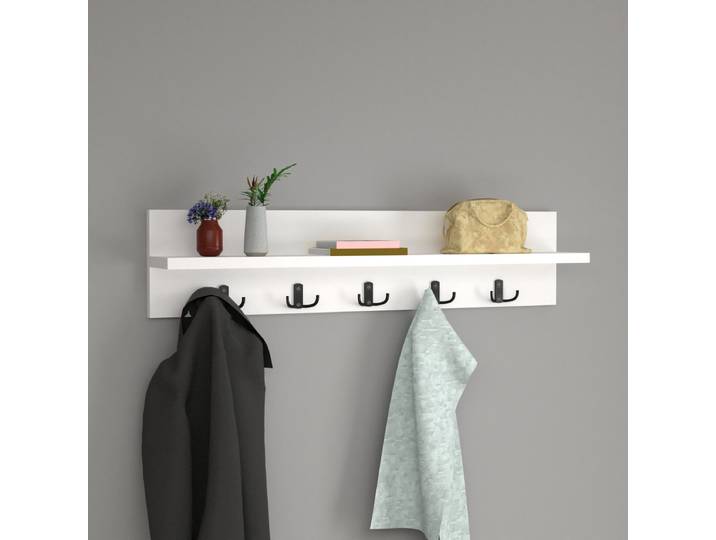 Wandkapstok Hammarö met plank 80x11x18 cm wit