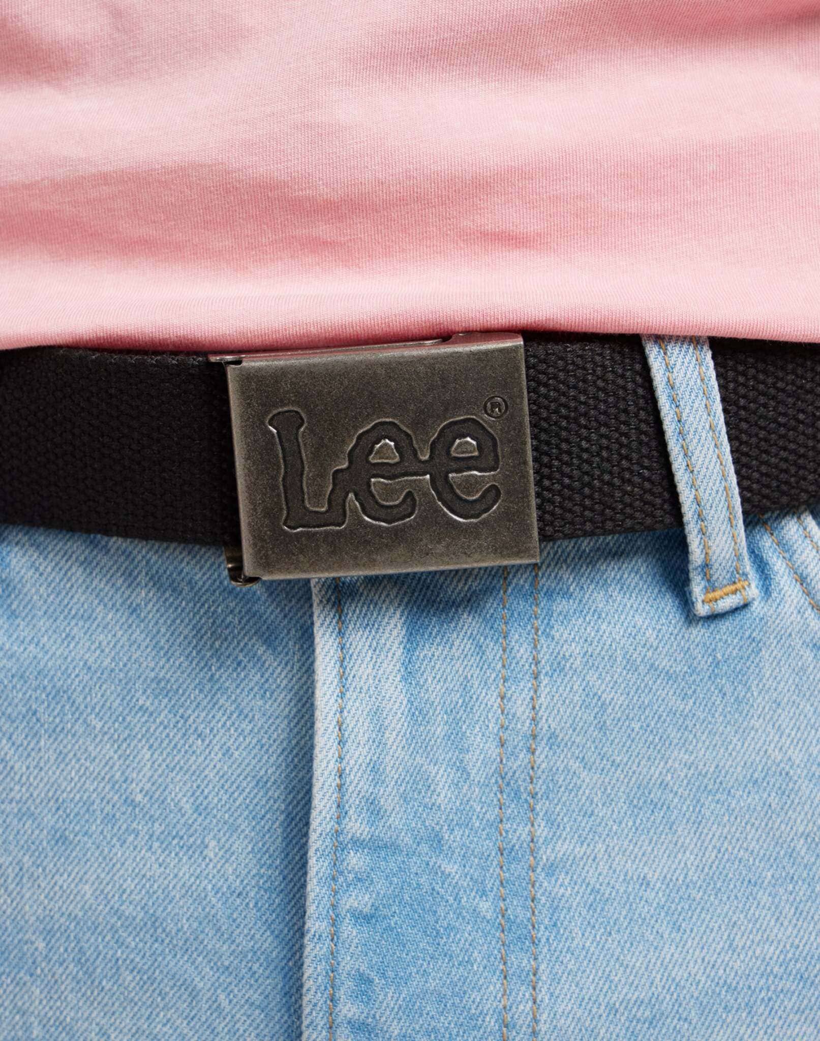 Hüftgürtel LEE "Lee Gürtel Webbing Belt", Herren, Gr. 85, schwarz, Obermaterial: 100% Polyester PES., Gürtel Hüftgürtel schwarz 85