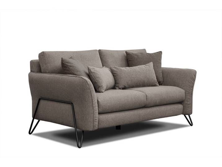 Canapé droit 2 places tissu taupe