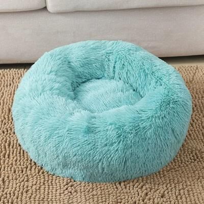 Uplifted Goods Premium Round Long Plush Pet Sanctuary lake Blue l