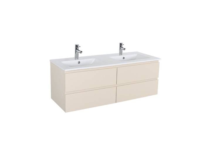 Meuble double vasque suspendu avec plan céramique 120cm