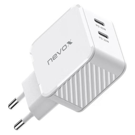 Nevox Netzteil Dual USB-C 45W, ws (45 W, 2 Ports) (2569)