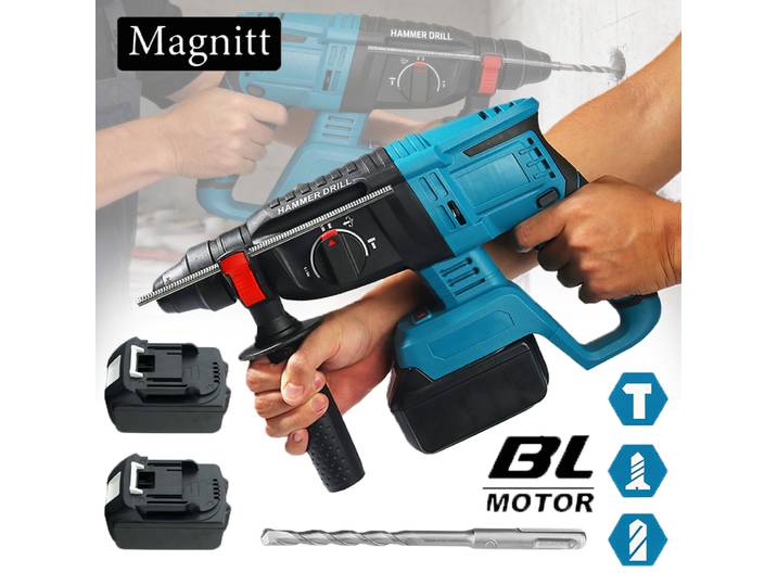 Marteau perforateur électrique sans fil 26 mm, multifonctionnel, rotatif, à percussion, compatible avec les batteries Makita.