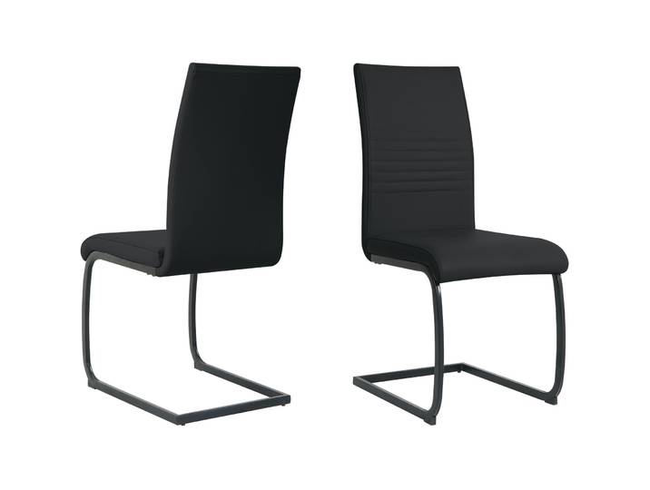 Stuhl 2er-Set Nira schwarz Kunstleder - Stuhl 2er-Set