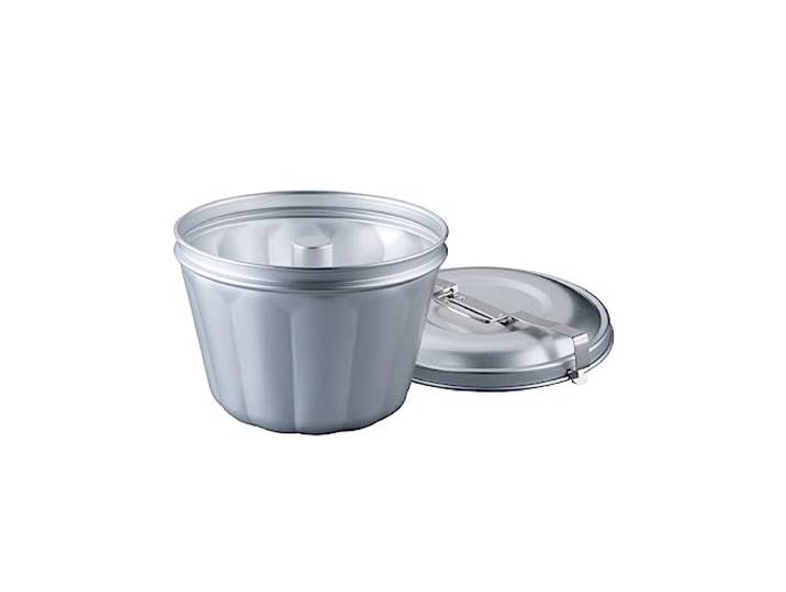 Dr. Oetker Wasserbadform Aluminium Ø 21 cm – Vielseitige Gugelhupf- und Puddingform, 2,5 Liter Volumen, Silber