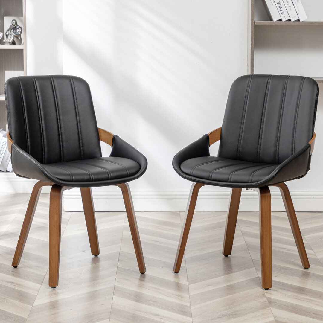 Blue Elephant Modern Upholstered Dining Chair Black 82cm H X 52cm W X 57cm D
