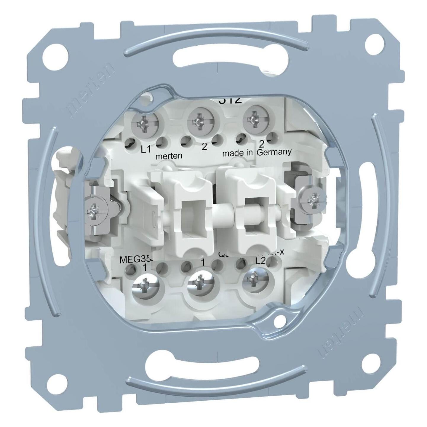 Merten Doppelwechselschaltereinsatz MEG3526-0000 1polig 16AX AC250V Steckdose (MEG3526-0000)