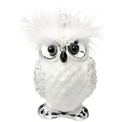 Christbaumschmuck Glas Schneeeule Vogel Federn Weihnachtskugeln Weihnachtsbaum