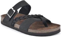 Women's White Mountain Hazy Sandals by White Mountain in Black Nubuck (Size 5 M)