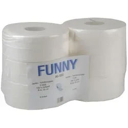 VEPATIM 6x Jumbo Toilettenpapier Jumborollen 2-lagig 100% Zellstoff hochweiß