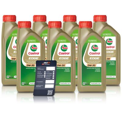 Castrol 7x 1 L EDGE 0W-30 + Ölwechsel-Anhänger [Hersteller-Nr. 15F63B]