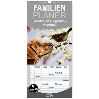 Familienplaner 2026 - Rhodesian Ridgeback - Moments mit 5 Spalten (Wandkalender, 21 x 45 cm) CALVENDO