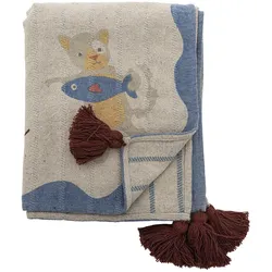 Bloomingville Mini Kuscheldecke Mille mit Katzen-Motiv 130 x 160 cm, 160 x 130 cm