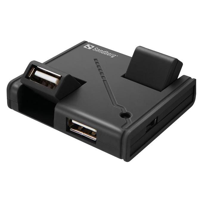 Sandberg USB Hub 4 ports USB2.0 Ueberlastungsschutz A-B Kabel inkludiert (USB-A, 4 Ports) (133-67)