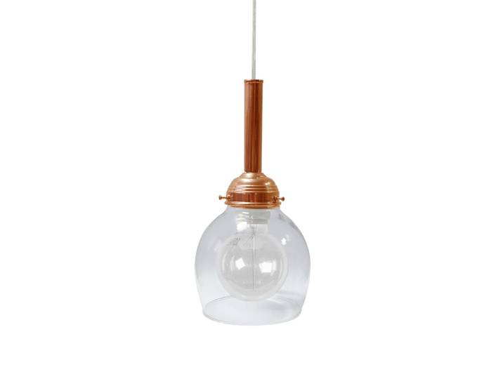 Suspension métal cable cloche cuivre D15cm