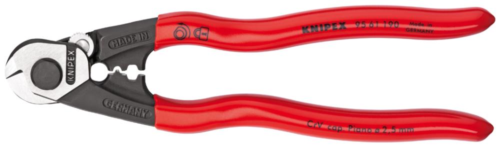 KNIPEX Drahtseilschere mit Kunststoff-Griffen 190mm