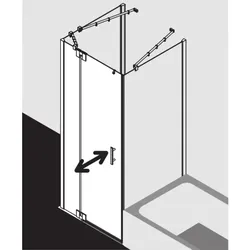 Kermi Filia XP Pendeltür 1-flügelig mit Festfeld 100 x 200cm,silber hochglanz, Anschlag links
