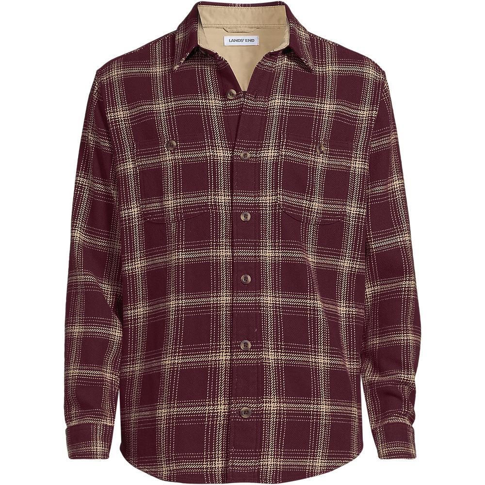 Winter-Flanellhemd, Herren, size: regular, Rot, Baumwolle, by Lands' End
