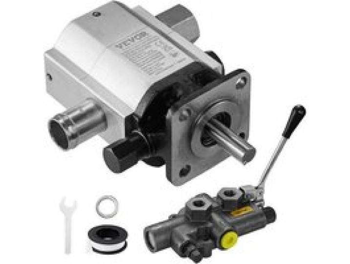 VEVOR Hydraulischer Holzspalter-Pumpensatz, 60,6 L/min, 2-stufige 276 bar Aluminium-Hydraulik-Zahnradpumpe, mit Ventil 2,54 cm Einlass 1,27 cm NPT Auslass 3600 U/min, für kleine Motormontage Holzspalter