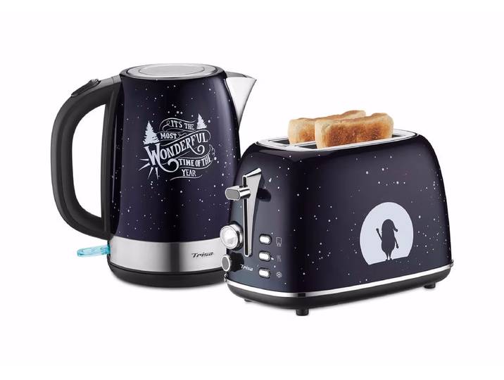 Trisa X-Mas Nights Bundle Wasserkocher & Toaster – blau