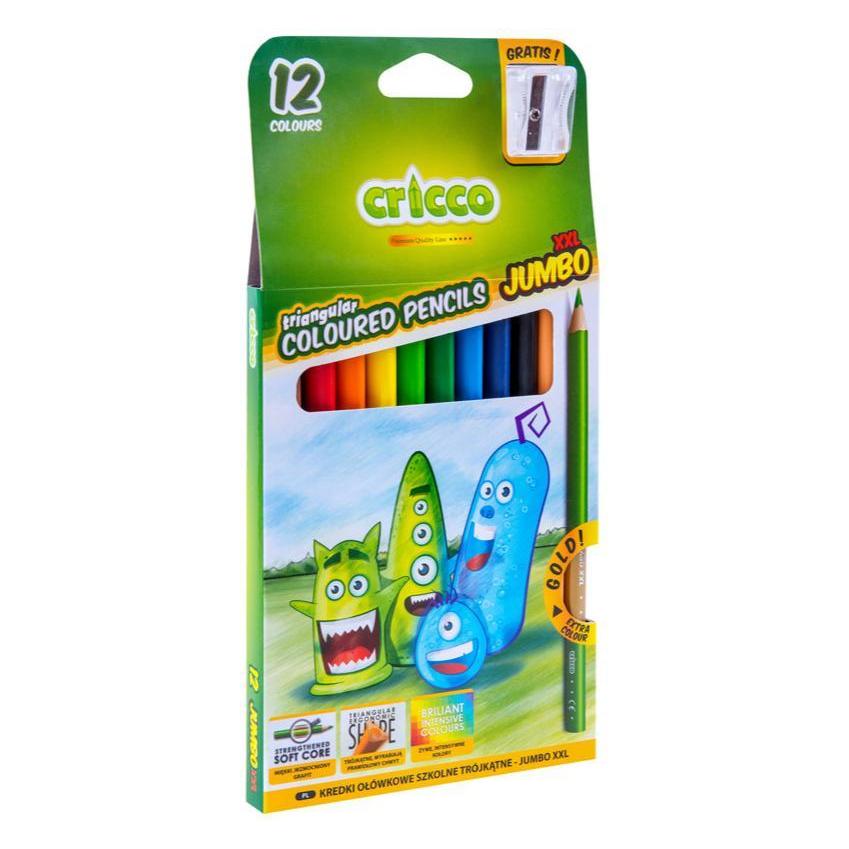 Amex Dreieckige Buntstifte 12 Farben Jumbo Cricco (12x) (WIKR-959501)