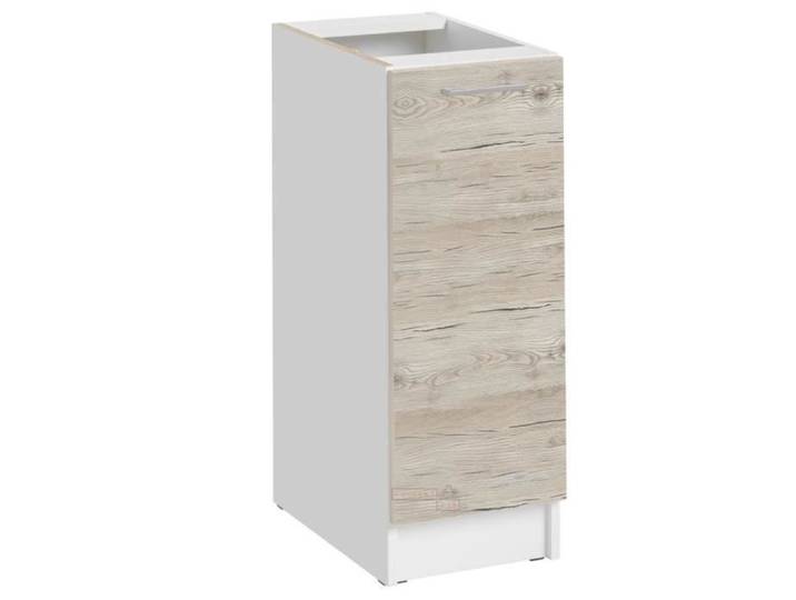 Meuble bas de cuisine Eco Noyer Blanchi 1 porte L 30 cm - Cuisineandcie