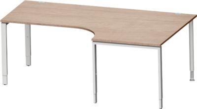 Schäfer Shop Genius Schreibt. 90° li, 4-F, Winkelschreibtisch MODENA FLEX 90°,Ansatz rechts, B 2000 mm, Eiche-Dekor