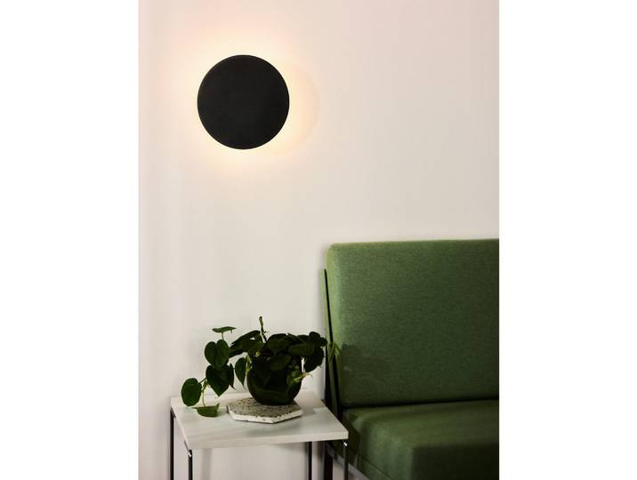 Lucide Led-Wandleuchte Eklyps, Schwarz, Metall, rund, 3.5 cm, Reach, RoHS, kabellos, Lampen & Leuchten, Innenbeleuchtung, Wandleuchten