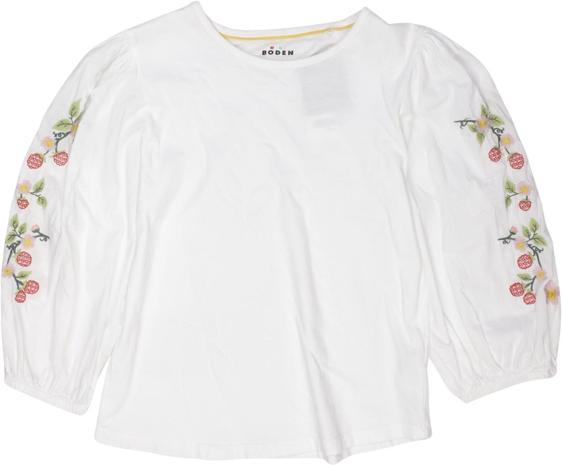 Mini Boden Mädchen Langarmshirt, Weiß, Gr. S, Baumwolle - Second Hand