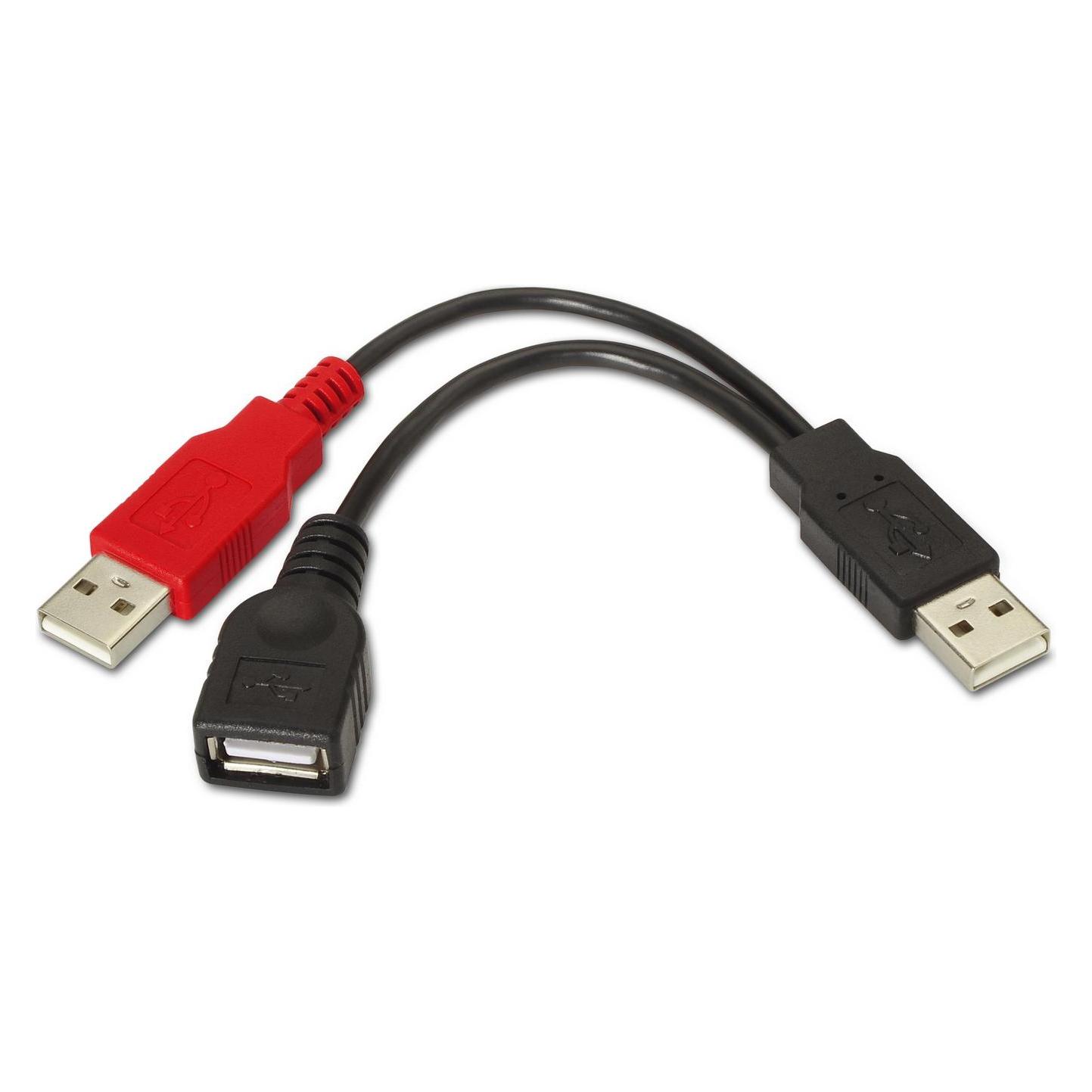 Aisens CABLE USB 2.0 A/M A ALIMENTACION/M-A/H NEGRO 15CM (0.15 m, USB 2.0) (A101-0030)
