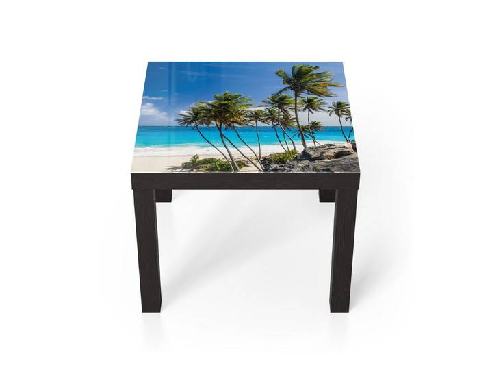 DEQORI Couchtisch 'Tropenparadies', Glas Beistelltisch Glastisch modern