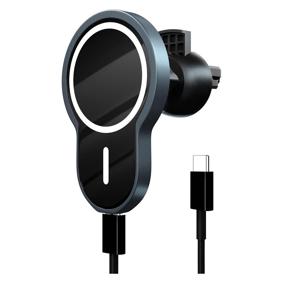 Wave magneettinen Qi-latausteline autoon, musta (15 W) (WAVE-MS-CAR-BK)