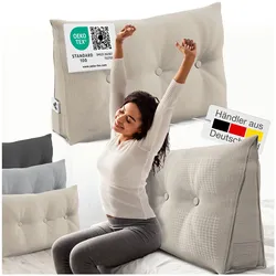 ELONEO Rückenkissen Bett- und Rückenstützkissen >Sand< 100cm