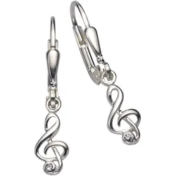 Zeeme Silber Ohrringe Silber 925 mit Notenschlüssel-Motiv