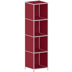 viasit Aktenregal »System 4« schmal 4 OH rot, 40.4x155.6x40.4 cm