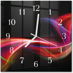 WANDUHR aus Glas 30x30 cm - Abstrakte Linien