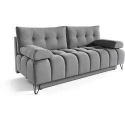 SCHLAFSOFA Bergen im Veloursstoff, Grau