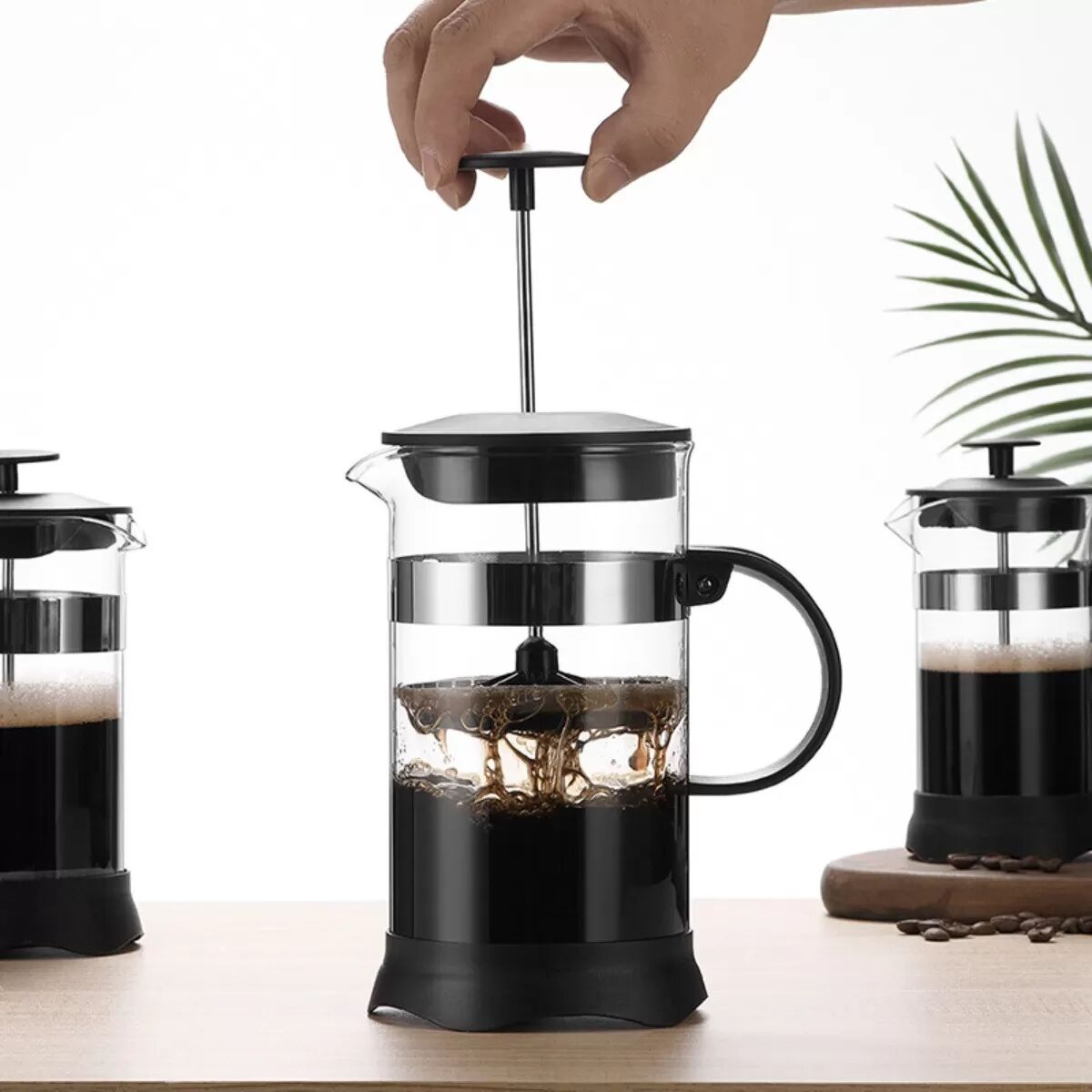 INF 304 Edelstahlfilter French Press Kaffeebereiter – Hitzebeständiges Glas, Kaltbrühkompatibel 600 ml