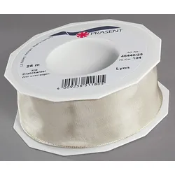 PRÄSENT Geschenkband Lyon 40 mm x 25 m creme