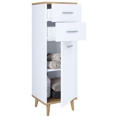 Kommode VCM "Holz Kommode Beistellmöbel Schublade Lindas", braun (weiß, honig, eiche), B:32cm T:28cm, Sideboards, Kommode