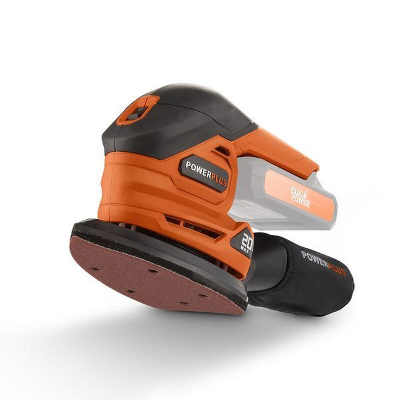 Powerplus POWDP50200 20 V Dual Power Handpalmschuurmachine met Delta Schuurpad en Stofopvangzak