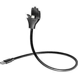 Maxtrack USB-Kabel USB 2.0 USB-A Stecker, Apple Lightning Stecker 0.50 m Schwarz flexibles Schwanenhals-Kabel MH 1 L