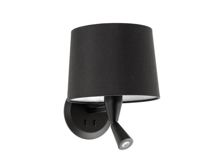 FARO BARCELONA Wandlampe Conga, schwarz, für Wohn- / Esszimmer, Metall, Modern, Wandleuchte, Wandlampe Innen