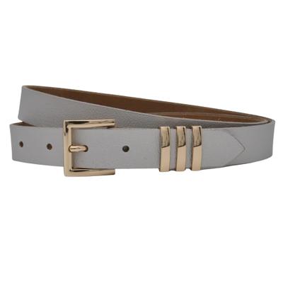 Ledergürtel ANNAMATONI "AnnaMatoni AnnaMatoni Damen Ledergürtel mit goldfarbener", Damen, Gr. TW105, weiß (silber 888), 100% Leder, Gürtel Ledergürtel