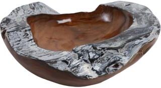 Sagebrook Home "Wood Capiz Decorative Bowl with Natural Burnt Edges - 3"" Brown - 12"" x 12"" x 3"""