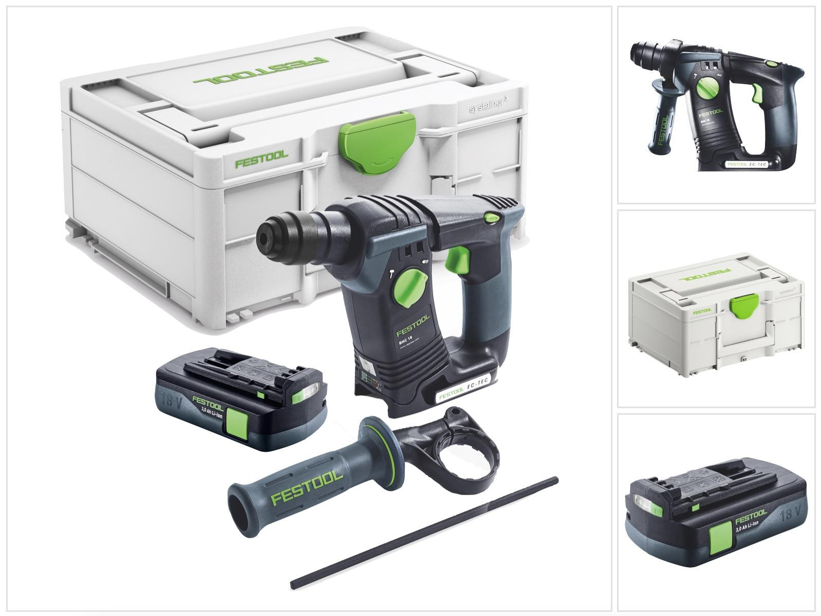 Festool BHC 18-Basic accuboormachine 18 V 1,8 J SDS Plus Brushless met 1x 3,0 Ah accu en Systainer