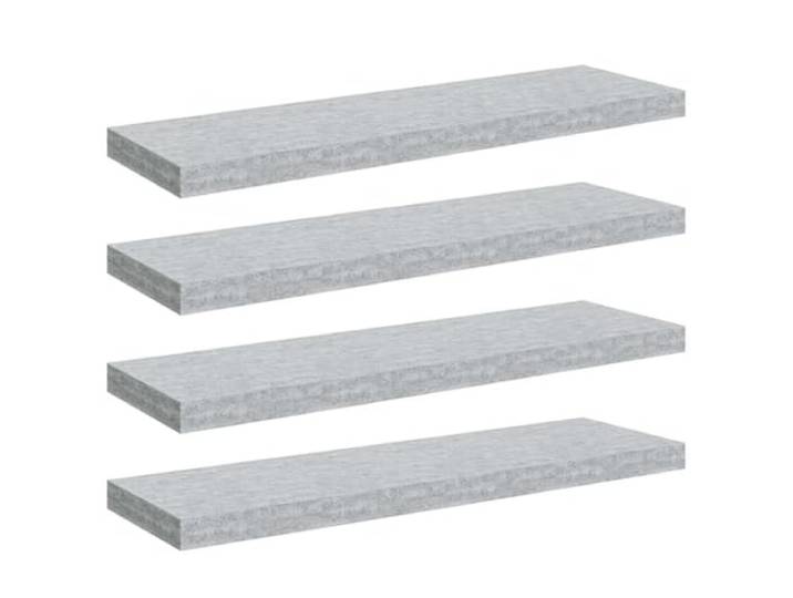 QINXIXINAIXI Schweberegale 4 STK. Betongrau 80x23,5x3,8 cm MDF Unsichtbares Befestigungssystem, Wabenplatten-Design, Metallrahmen, Bücher, Sammlerstücke, Dekoartikel
